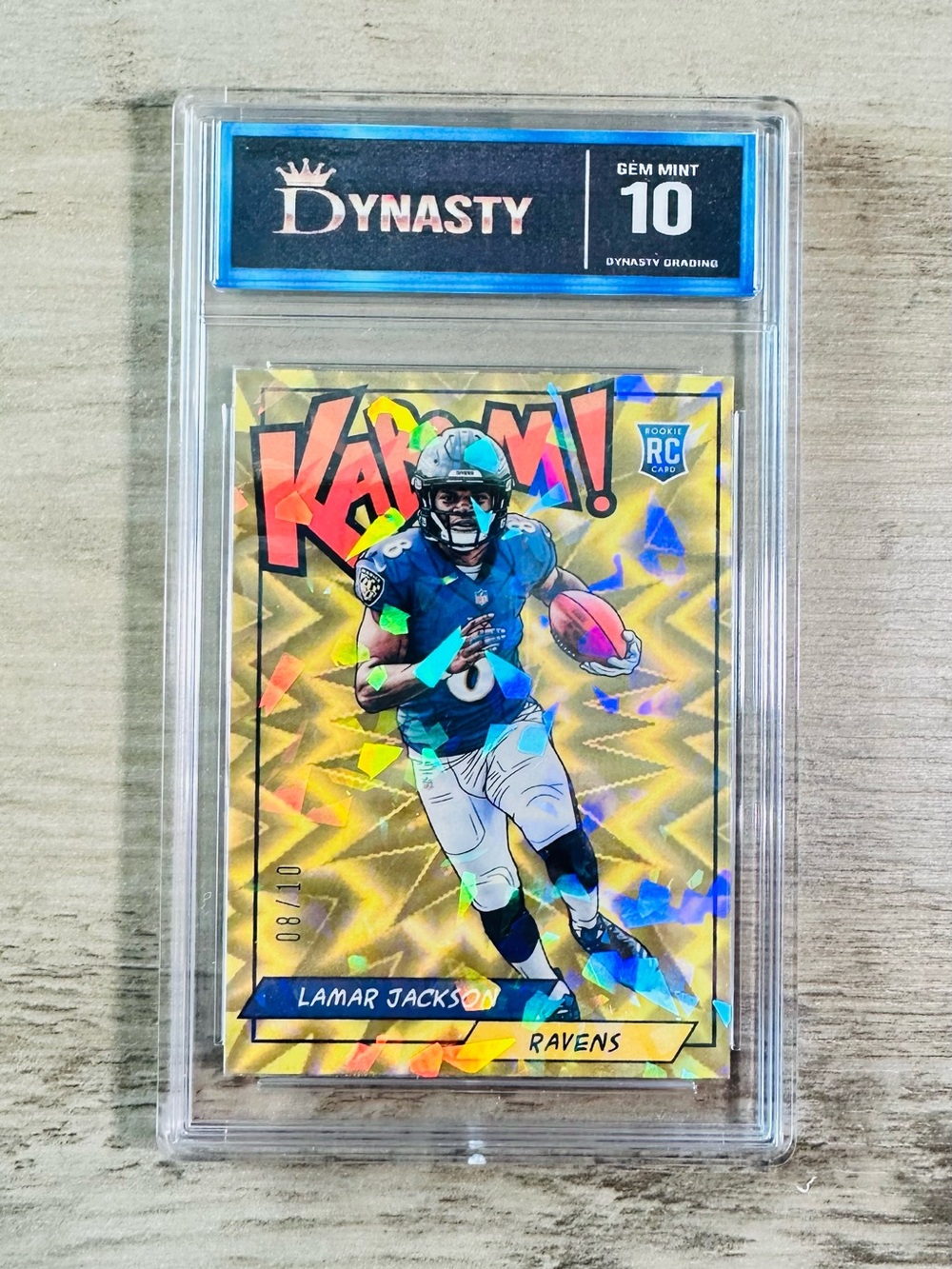 Lamar Jackson Rookie 2018 Panini Kaboom #K-LJ Holo Gem Mint 10 Novelty Card